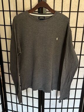 Polo by Ralph Lauren Long-Sleeve Crew Neck Shirt - Charcoal Gray
